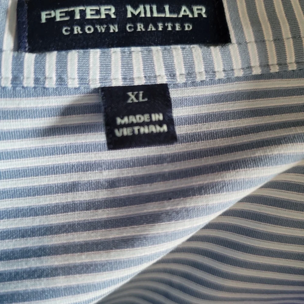 Peter Millar Crown Crafted Tempo Performance Polo XL – Blue Stripe - Picture 5 of 8